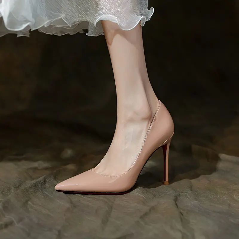 Shoes for Women 2025 Luxury Red Shiny Bottoms women's shoes Brand Pumps Basic Sexy Pointed Toe Party Fashion Prom Shoes Women