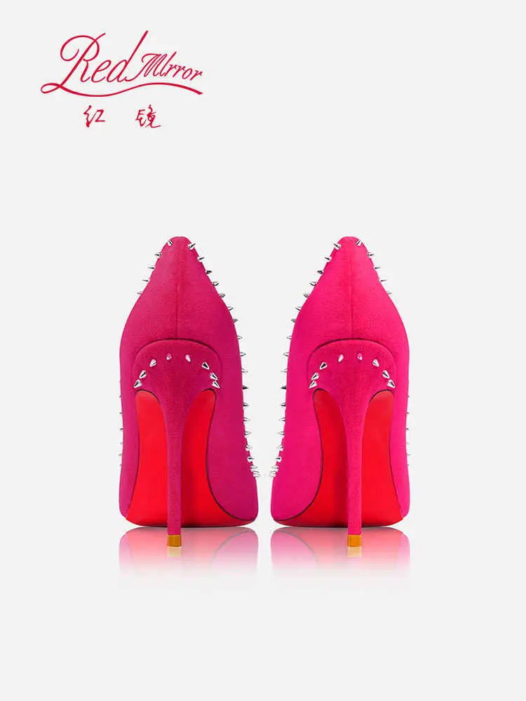shoes women Suede Shoes Woman 2024 Trend Luxury Brand Pumps Red Shiny Bottom Pointed Toe High Heels Party Elegant Ladies Shoes