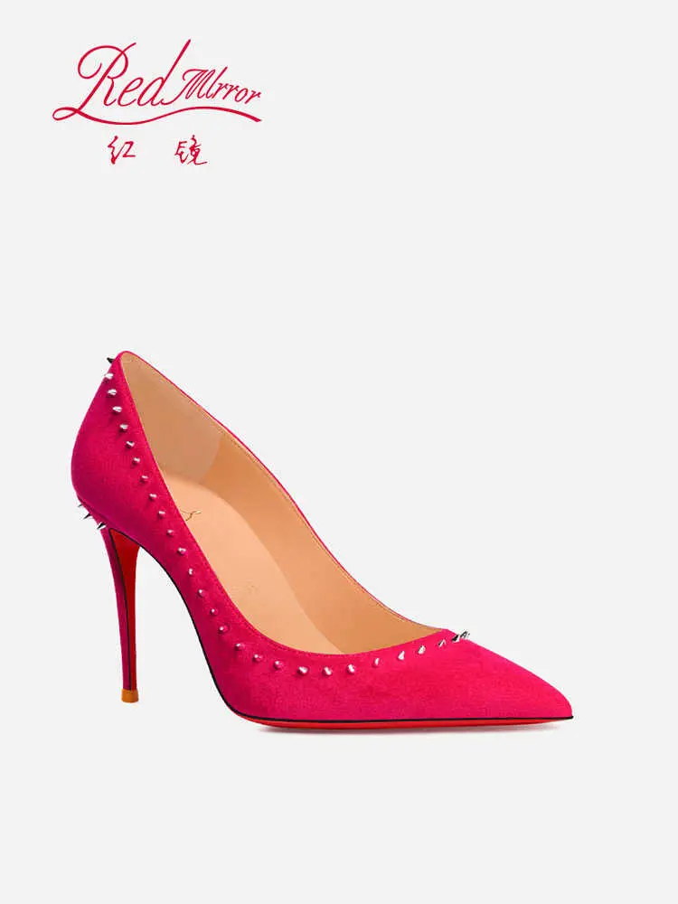 shoes women Suede Shoes Woman 2024 Trend Luxury Brand Pumps Red Shiny Bottom Pointed Toe High Heels Party Elegant Ladies Shoes