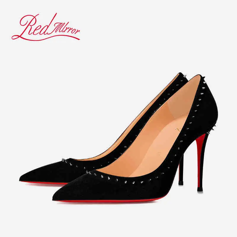 shoes women Suede Shoes Woman 2024 Trend Luxury Brand Pumps Red Shiny Bottom Pointed Toe High Heels Party Elegant Ladies Shoes