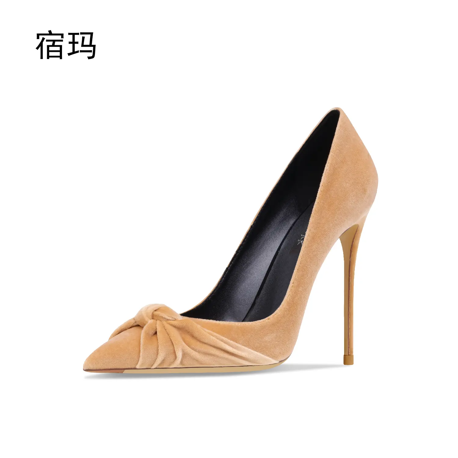luxury women's shoes Women's Shoes 2024 Butterfly-knot Concise Flock High heels Women Pumps Pointed toe Office Ladies Fashion Co