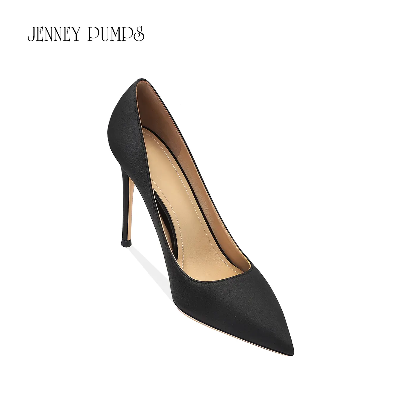 Heels for women 2024 luxury women's shoes Silk With Low Heel Women's High Heels Pointed Toe Stiletto Fashion Shallow Comfortable