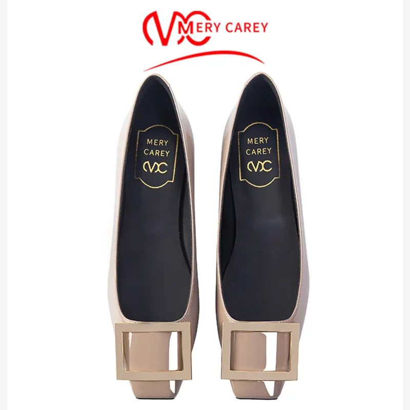 brand flats luxury women's shoes 2024 trend New Star Style Fang Kou Boat shoes Comfortable Square toe Woman shoes ladies shoes