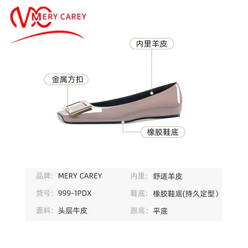 brand flats luxury women's shoes 2024 trend New Star Style Fang Kou Boat shoes Comfortable Square toe Woman shoes ladies shoes