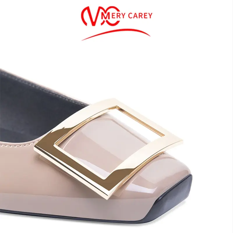 brand flats luxury women's shoes 2024 trend New Star Style Fang Kou Boat shoes Comfortable Square toe Woman shoes ladies shoes