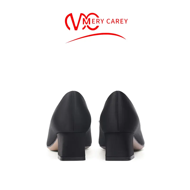 brand rhinestone Silk Women's Shoes luxury woman shoes Square heel High Heels shoes Designer Brand Pumps Pointed toe Comfortable