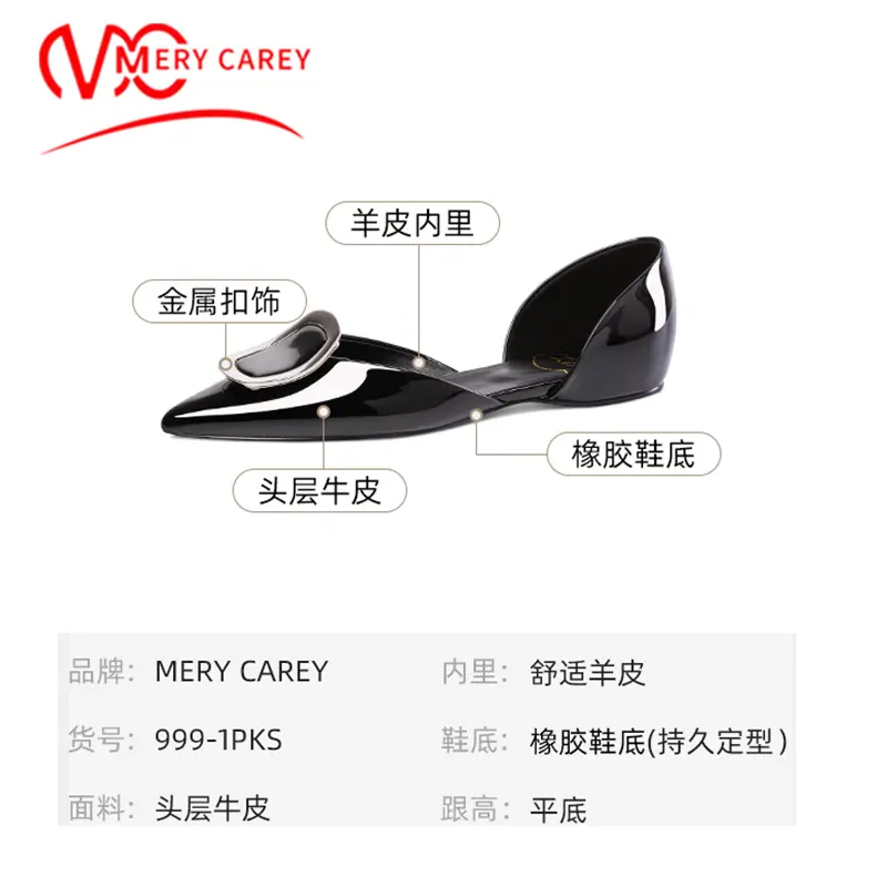 flats luxury women's shoes 2024 trend New Star Styles Comfortable Pointed Toe Woman shoes Metal decoration ladies Boat shoes