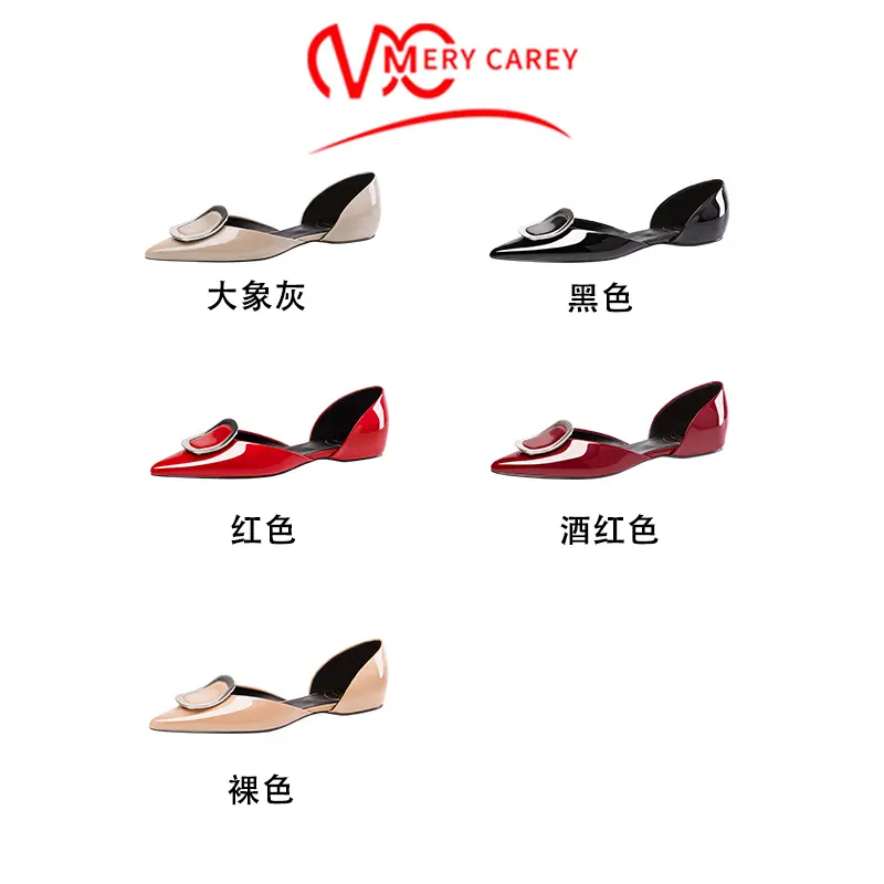 flats luxury women's shoes 2024 trend New Star Styles Comfortable Pointed Toe Woman shoes Metal decoration ladies Boat shoes