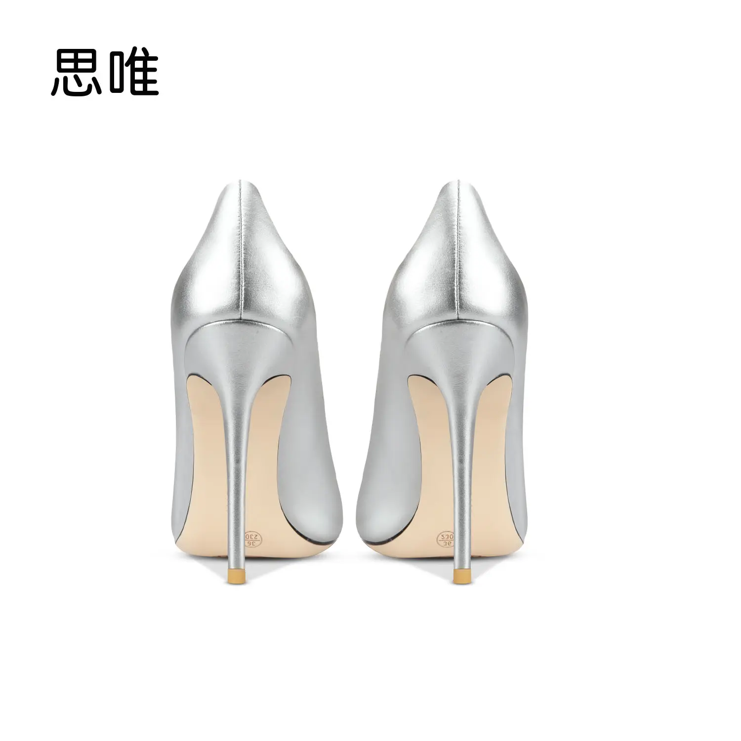 Woman shoes luxury women's shoes Women Heels Silvery Pumps Leather Rhinestone Crystal High Heels Pointed Toe Stiletto Party Shoe