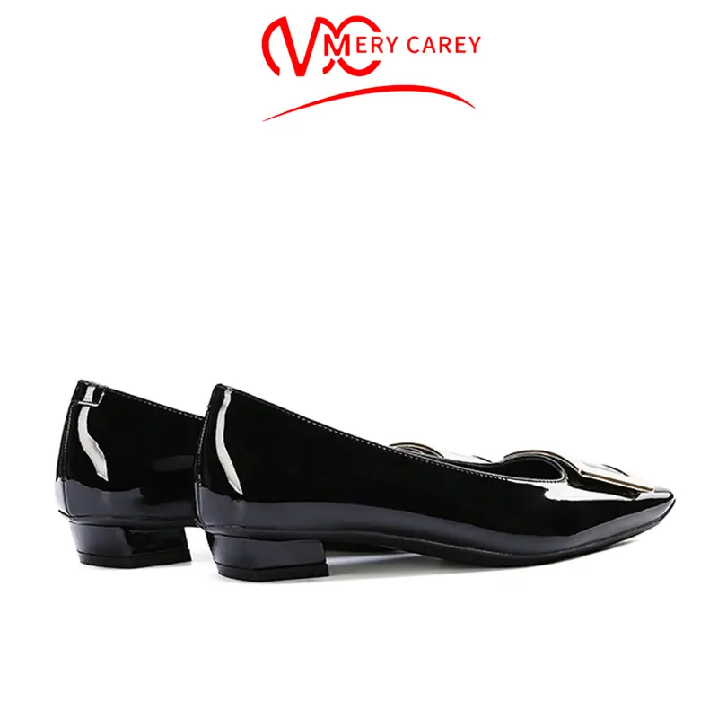 Women heels Elegant Shoes For Women Metal decoration Square toe Square heel Women's shoes 2024 trend Luxury Comfortable Ladies