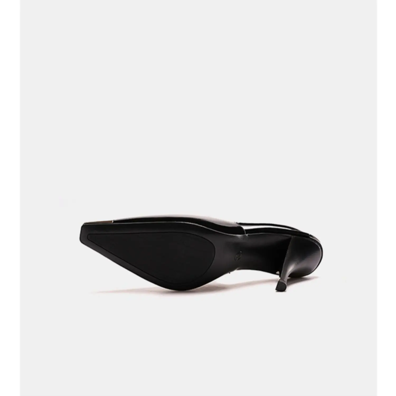 luxury women's shoes 2024 New Summer Black Leather Women Slippers Sandals Metal Decoration Shallow Square head High Heel Pumps C