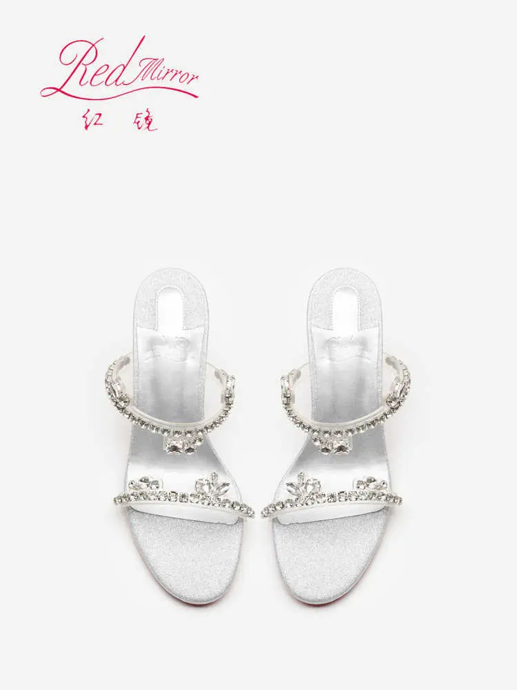 rhinestone Heeled sandals Red Shiny Bottoms Luxury Brand Hollow 2025 Elegant High Heels Sexy Slingbacks Ladies Shoes Women shoes