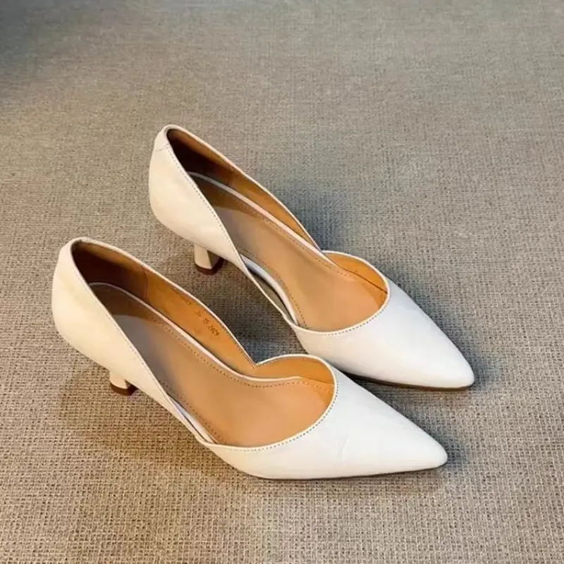 Fashion High Heels Spring New Pointed Head Shallow Mouth Set Foot Soft Sole Anti-slip Wear-resistant Single Shoes