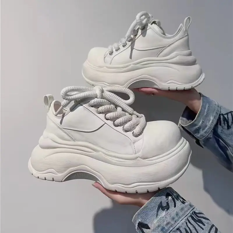 Autumn New Thick Sole Single Shoes Women Fashion Round Head Front Strap Thick Sole Anti-slip Wear-resistant Low-top Shoes