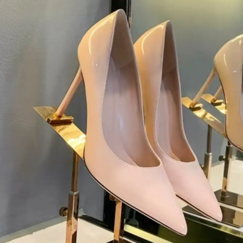 Spring New Ultra-high Heel Shoes Women Fashion Pointy Shallow Mouth Slip-on Anti-slip Wear-resistant Temperament Stiletto Heels