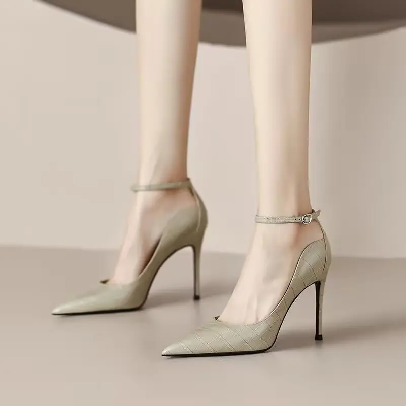 Women's Fashion Slim Heel Shoes Spring New Pointed Head Shallow Mouth with A Slip-on Anti-slip Wear-resistant High Heels
