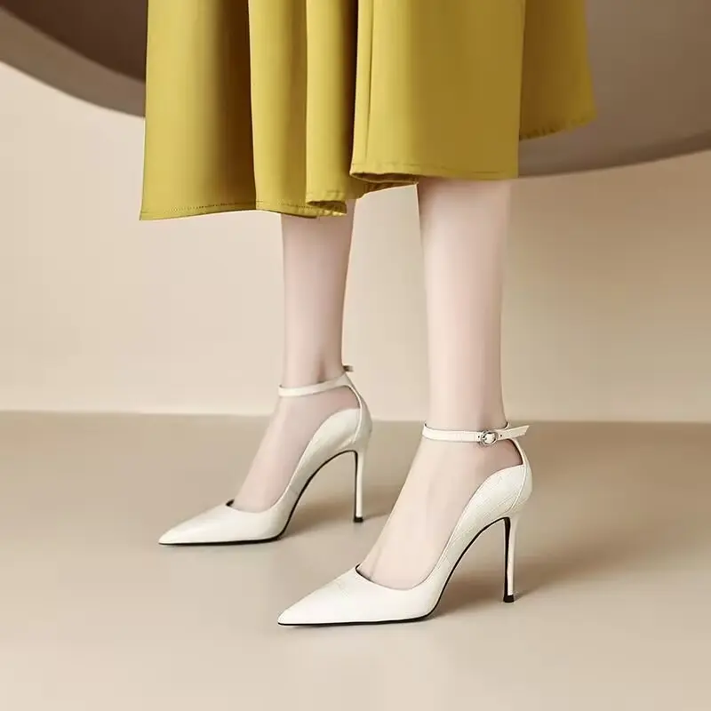Women's Fashion Slim Heel Shoes Spring New Pointed Head Shallow Mouth with A Slip-on Anti-slip Wear-resistant High Heels