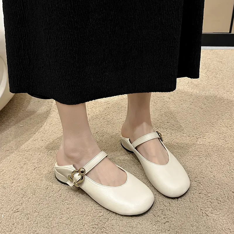 Women's Fashion Single Shoes Spring New Round Head Mid-mouth Soft Sole Anti-slip Wear-resistant Low-top Shoes