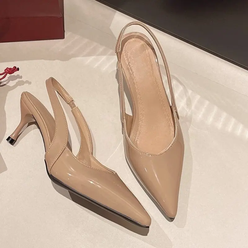 Temperament Stiletto Sandals Summer New Pointed Toe Shallow Mouth One Strap Anti-slip Wear-resistant Sandals
