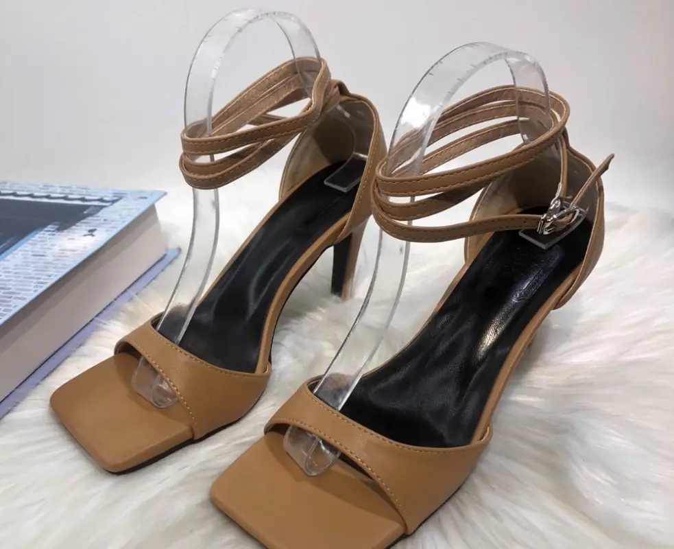 Summer New High Heels Women Stiletto One Buckle Versatile Open Toe Korean Version One Strap Non-slip Sandals