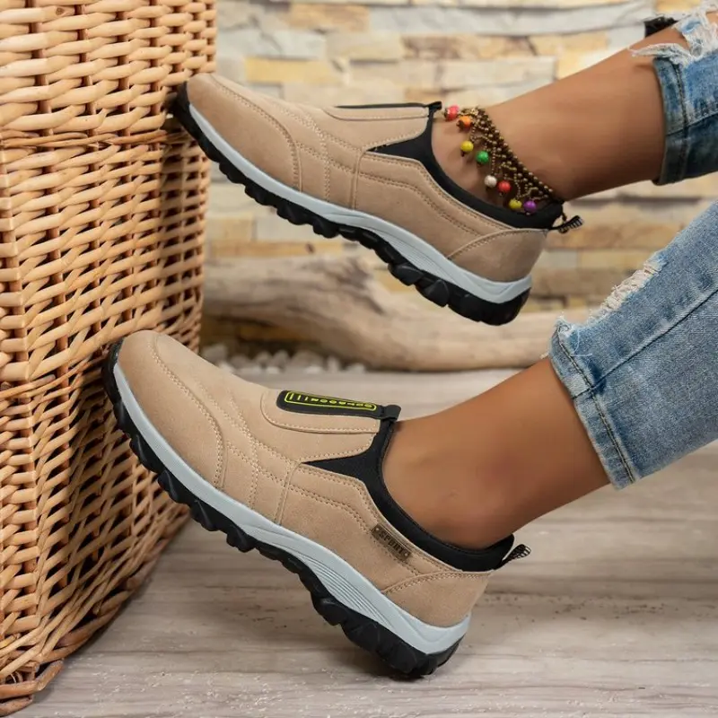 Women's Flat Sports Shoes Autumn New Round Head Deep Mouth Cloth Surface Soft Sole Non-slip Low Top Shoes