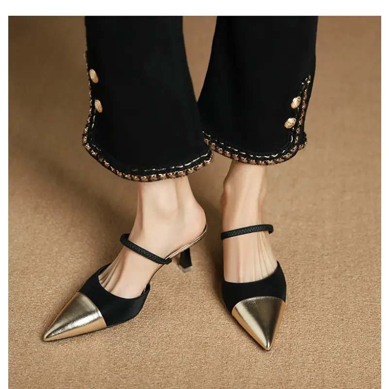 Women's Fashion Sandals Sandals Summer New Pointy Shallow Mouth Thin Heel Overhead Sandals