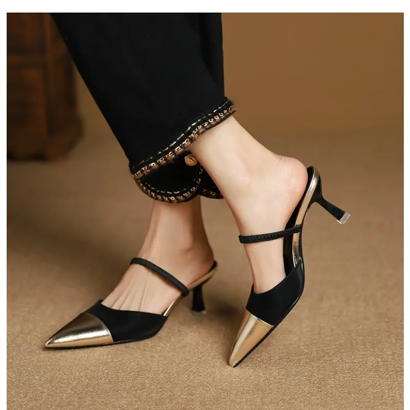 Women's Fashion Sandals Sandals Summer New Pointy Shallow Mouth Thin Heel Overhead Sandals