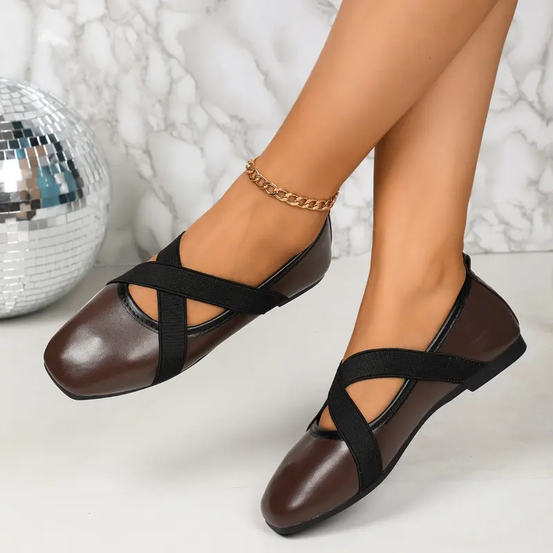 Women's New Fall Flat Shoes Square Head Shallow Mouth Soft Sole Anti-slip Wear-resistant Low-top Shoes
