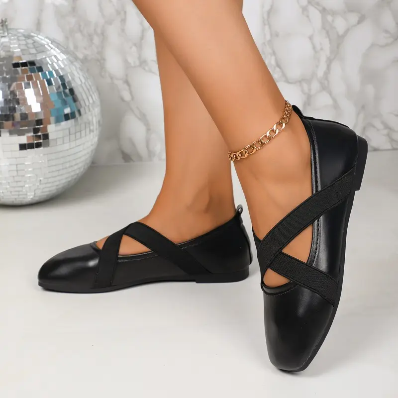 Women's New Fall Flat Shoes Square Head Shallow Mouth Soft Sole Anti-slip Wear-resistant Low-top Shoes