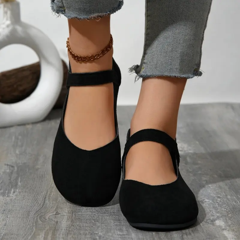 Women's Fashion Flat Shoes Spring New Round Head Shallow Mouth Suede Soft Sole Non-slip Low Top Shoes
