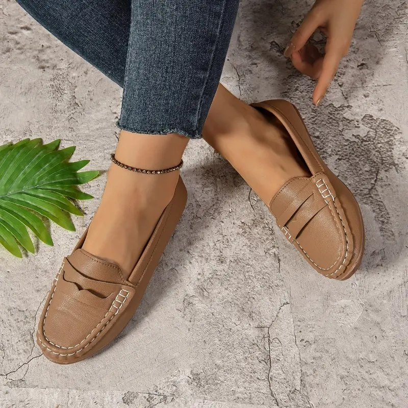 Spring New Flat Shoes Women's Fashion Round Head Deep Mouth Soft Sole Anti-slip Wear-resistant Single Shoes