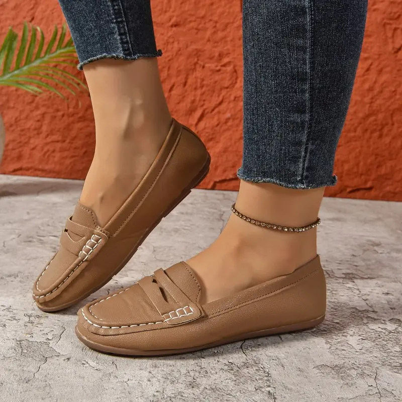 Spring New Flat Shoes Women's Fashion Round Head Deep Mouth Soft Sole Anti-slip Wear-resistant Single Shoes