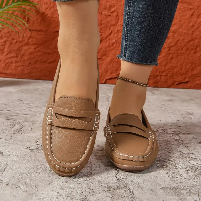 Spring New Flat Shoes Women's Fashion Round Head Deep Mouth Soft Sole Anti-slip Wear-resistant Single Shoes