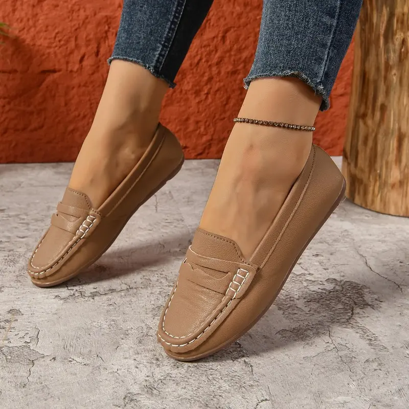 Spring New Flat Shoes Women's Fashion Round Head Deep Mouth Soft Sole Anti-slip Wear-resistant Single Shoes