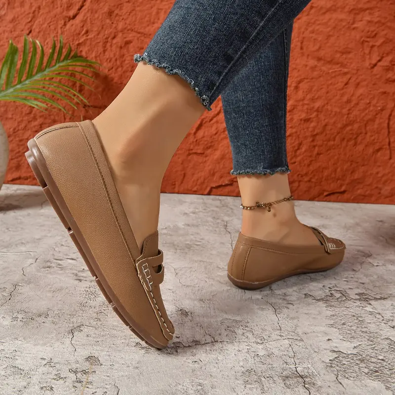 Spring New Flat Shoes Women's Fashion Round Head Deep Mouth Soft Sole Anti-slip Wear-resistant Single Shoes