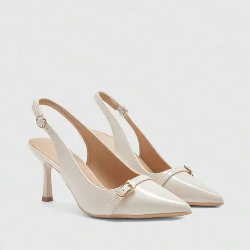 Baotou Sandals Women's Fashion Pointed Toe Shallow Mouth One Strap Anti-slip Wear-resistant High Heels