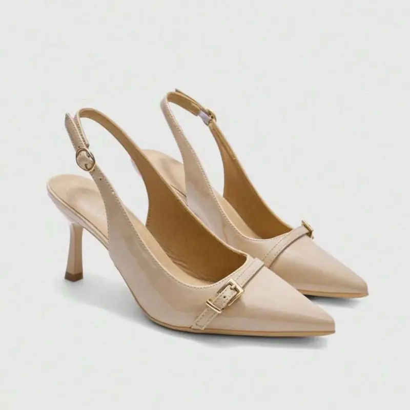 Baotou Sandals Women's Fashion Pointed Toe Shallow Mouth One Strap Anti-slip Wear-resistant High Heels