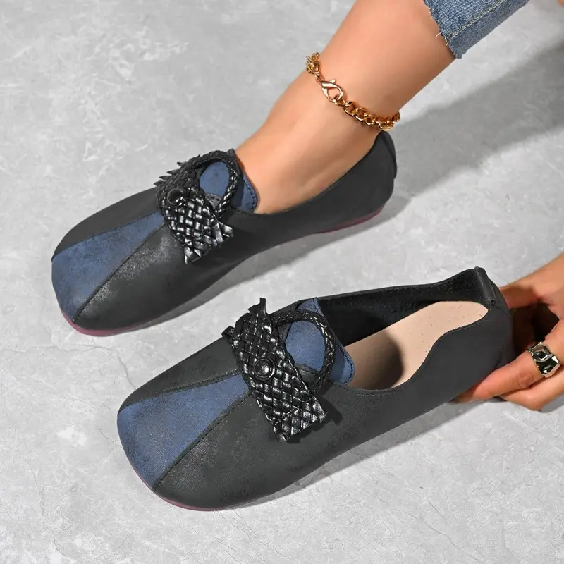 Autumn New Flat Shoes Women Fashion Round Head Slip-on Soft Soles Anti-slip Wear-resistant Low-top Shoes