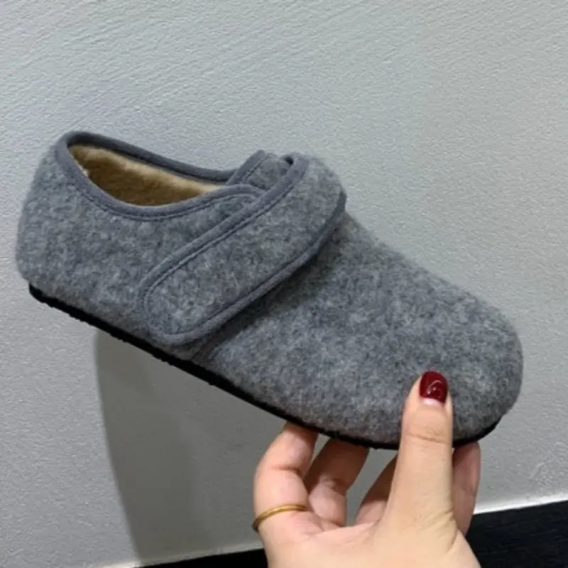 Women's Fashion Flat Shoes Autumn New Round Head Shallow Mouth Suede Soft Sole Anti-slip Wear-resistant Cotton Shoes