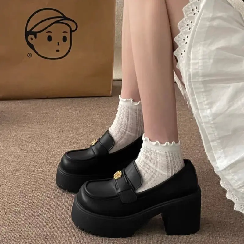 Autumn New Thick Heel Shoes Women's Fashion Round Head Deep Mouth Thick Sole Anti-slip Wear-resistant High Heels