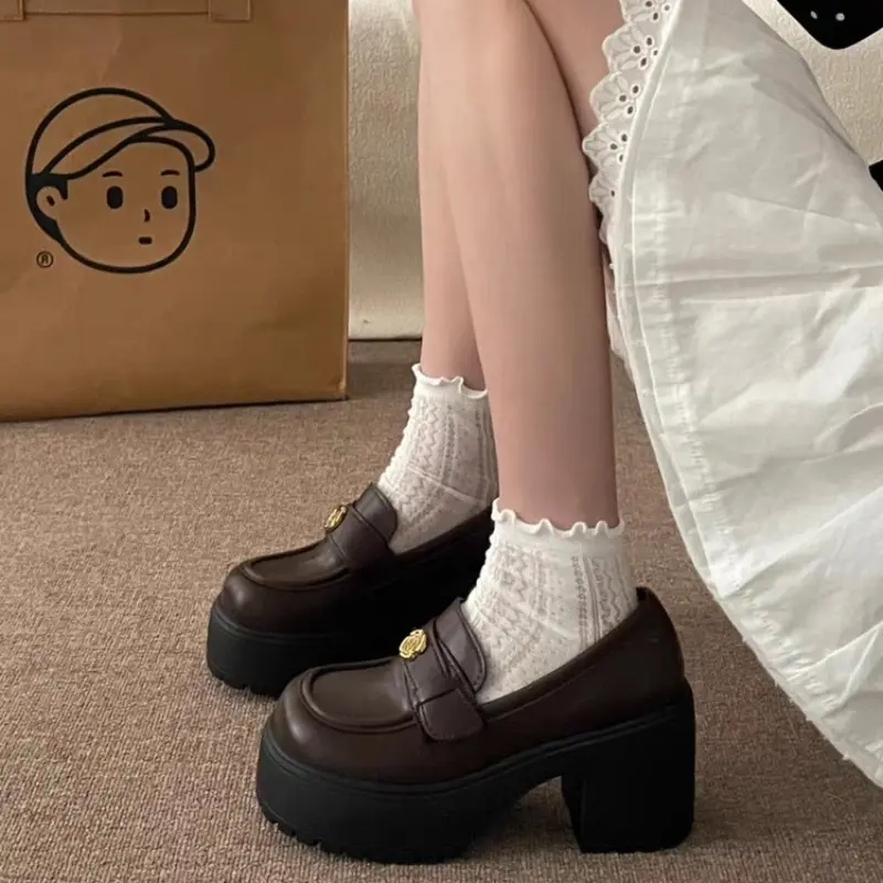 Autumn New Thick Heel Shoes Women's Fashion Round Head Deep Mouth Thick Sole Anti-slip Wear-resistant High Heels