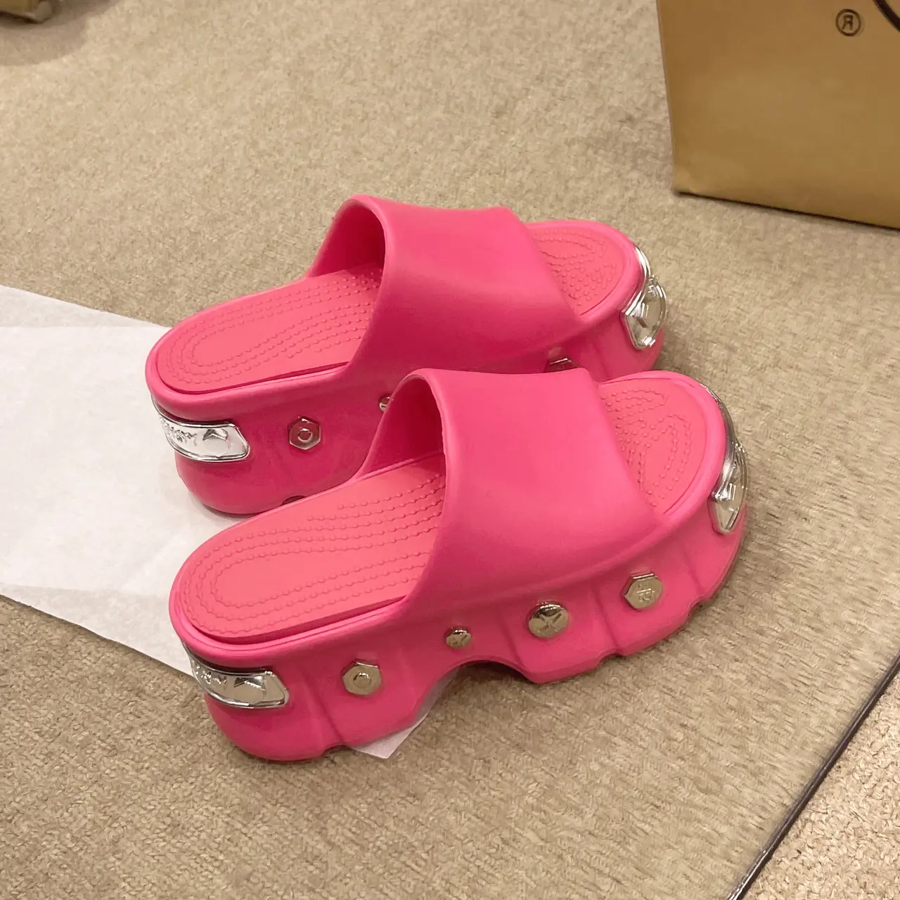 Women's Flat Shoes Summer New Round Head Open Toe Butterfly Knot Waterproof Platform Soft Sole Anti-slip Wear-resistant Slippers