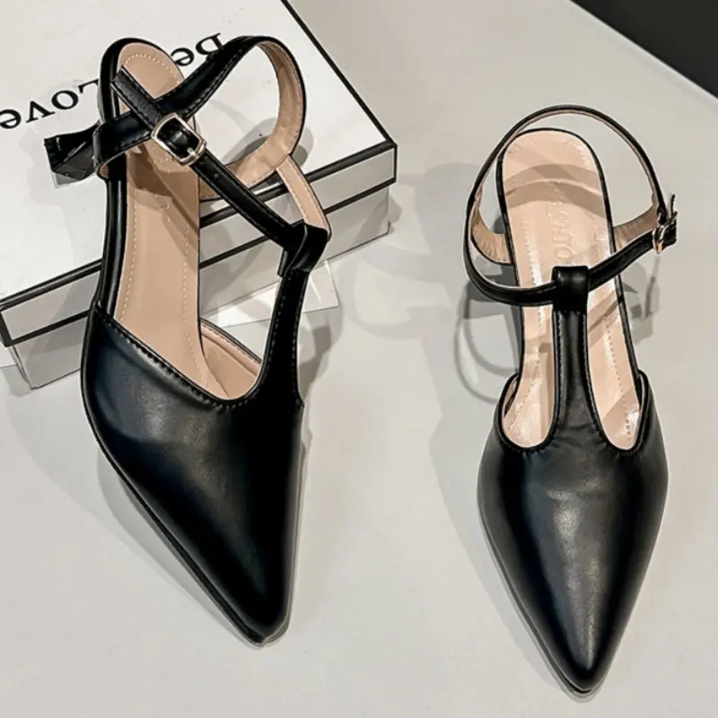 Women's Fashion Stiletto Baotou Sandals Summer New Pointy Shallow Mouth Anti-slip Wear-resistant High Heels