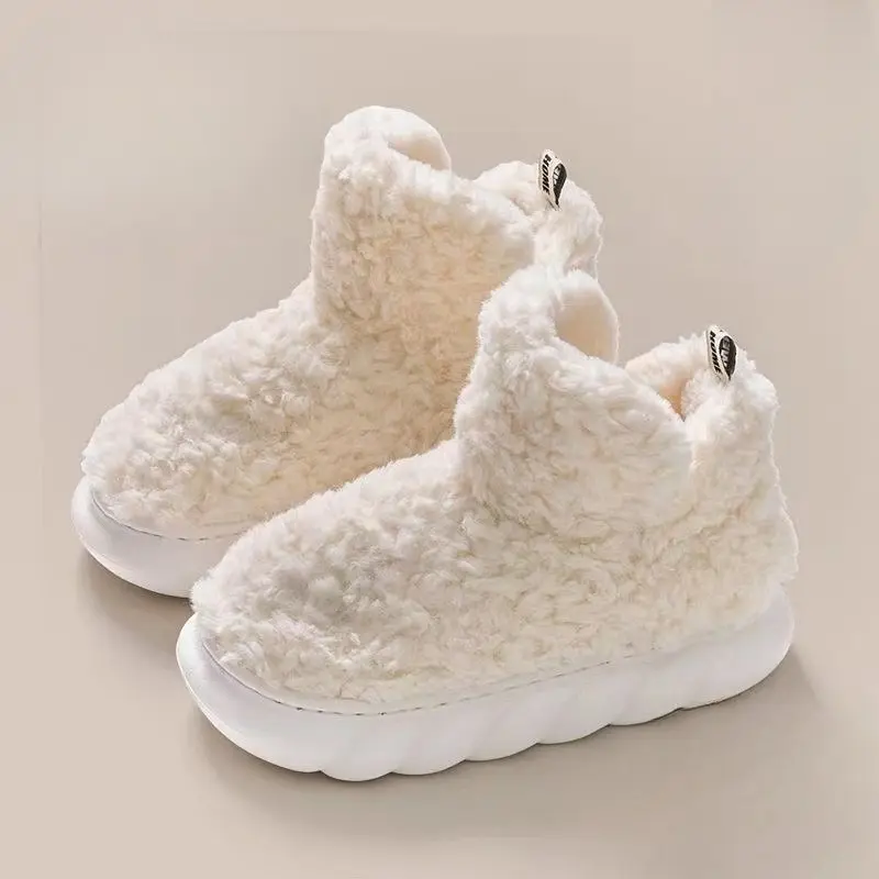 Women's Fashion Flat Shoes Winter New Round Head Suede Slip-on Thick Soles Wear-resistant Short Boots