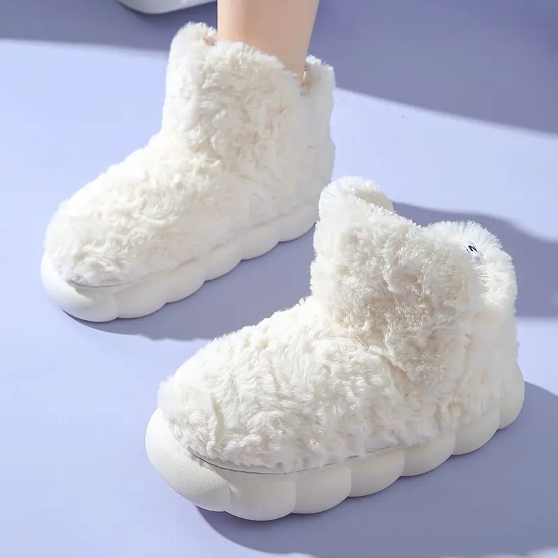 Women's Fashion Flat Shoes Winter New Round Head Suede Slip-on Thick Soles Wear-resistant Short Boots