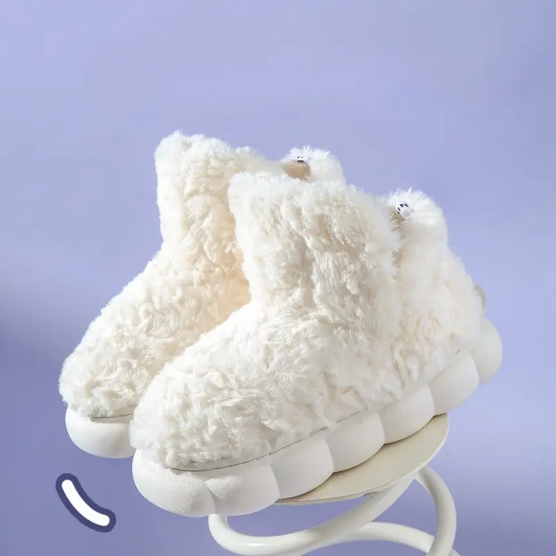 Women's Fashion Flat Shoes Winter New Round Head Suede Slip-on Thick Soles Wear-resistant Short Boots
