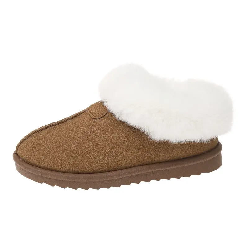 Women's Winter New Snow Boots Fashion Round Head Sleeve Thick Sole Anti-slip Wear-resistant Short Flat Boots