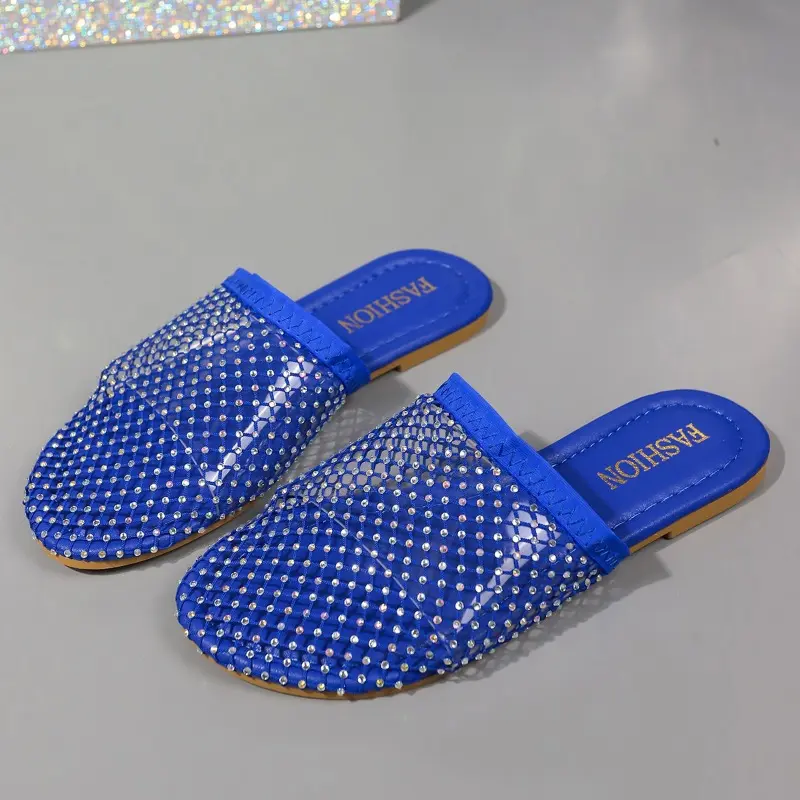 Baotou Summer Fashion Wear Korean Version of Simple Non-slip Lazy Sandals Hollow Breathable Mesh Women's Slippers Women Shoes