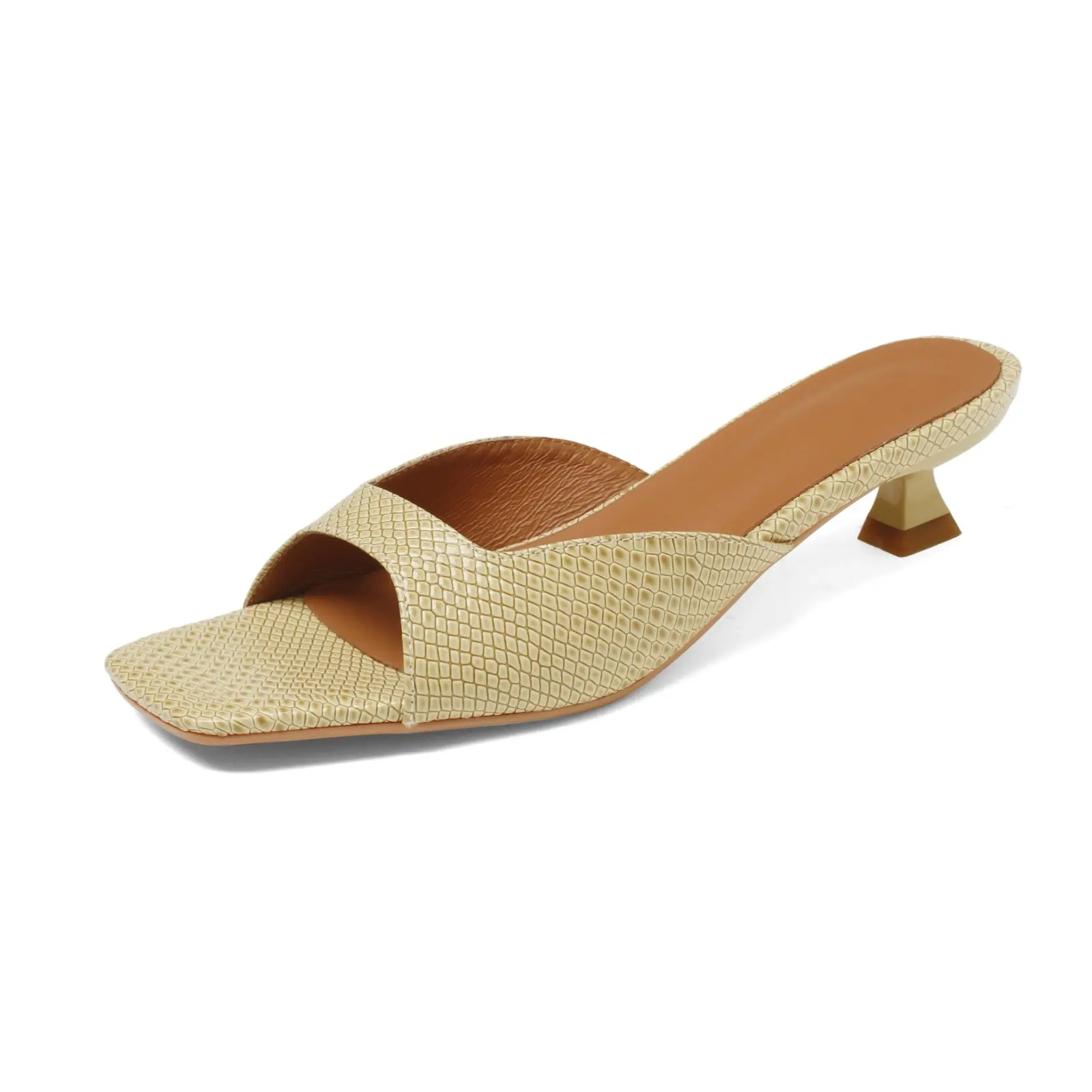 Baotou Women's Shoes Summer New Pointed Head Rhinestone Mesh Hollow-out One Line Buckle High Heel Sandals