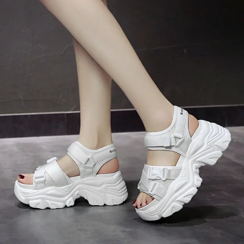 Aphixta Wedge Sandals Classic Hook Loop Platform Shoes For Woman  8cm High Heels Cool Summer Shoes Female sandalias de tacón